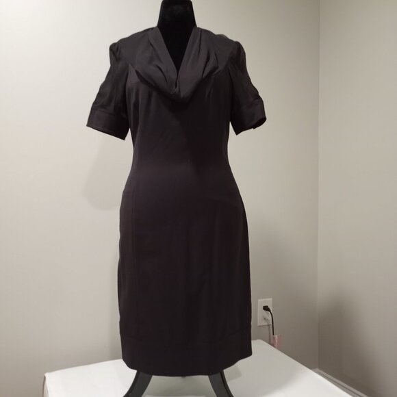 STILLS WOOL SHEATH DRESS WITH SILK SHORT SLEEVES AND COWL NECKLINE SIZE M - Picture 1 of 9